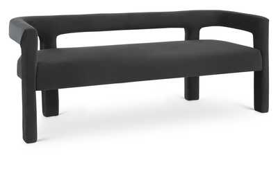 Athena Black Velvet Bench