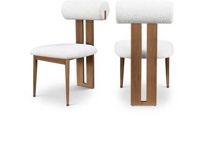 Image for Dario Cream Boucle Fabric Dining Chair Set of 2