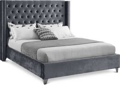 Image for Aiden Grey Velvet Full Bed