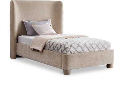 Image for Penny Beige Chenille Fabric Twin Bed