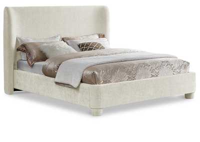 Image for Penny Cream Chenille Fabric Queen Bed