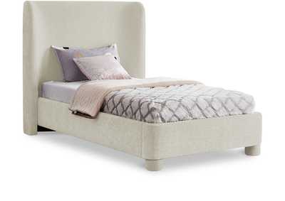 Image for Penny Cream Chenille Fabric Twin Bed