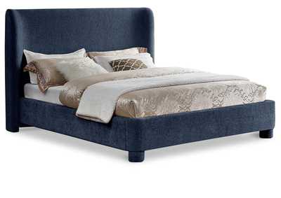 Image for Penny Navy Chenille Fabric King Bed