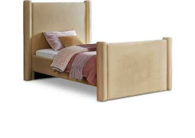 Image for Elias Camel Velvet Twin Bed