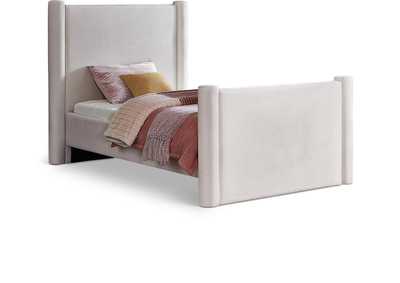 Image for Elias Cream Velvet Twin Bed