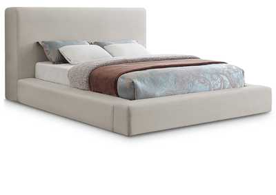 Image for Devin Beige Linen Textured Fabric King Bed