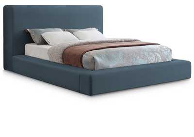 Image for Devin Navy Linen Textured Fabric King Bed