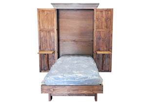 Old Grey Armoire w/Hideaway Bed