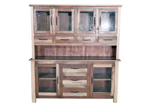 Image for Slatted Wood Medium 2 Piece China Cabinet