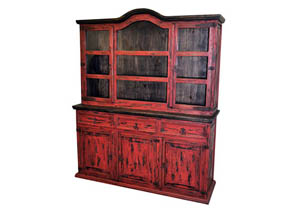 Image for Red Scraped Medium 2 Piece China Cabinet