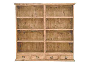 78" Bookcase w/8 Shelves & 4 Drawers