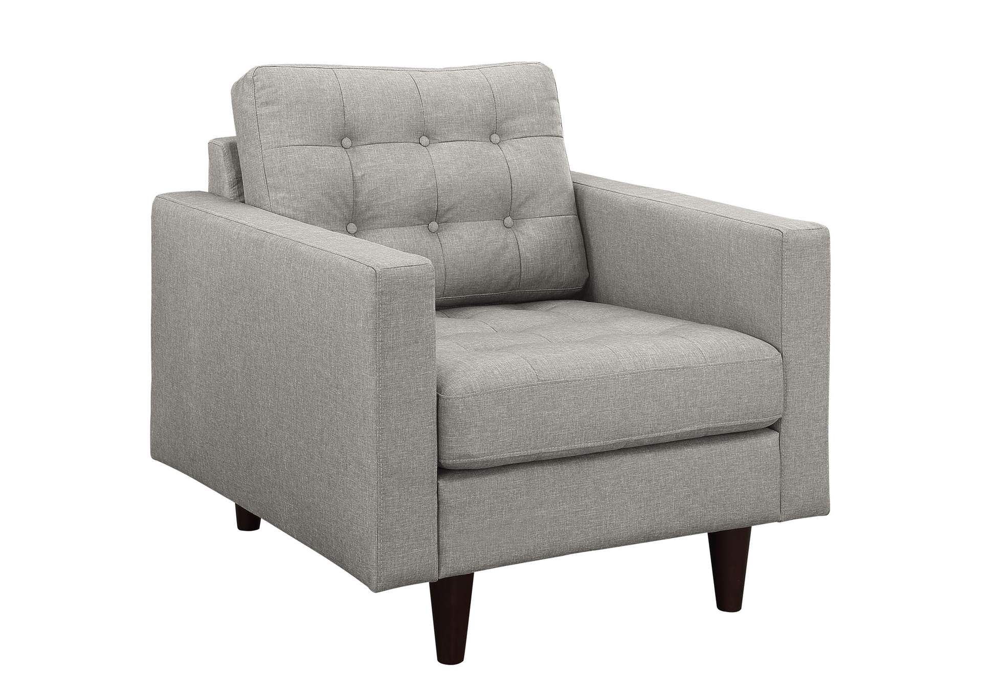 Light Gray Empress Upholstered Fabric Arm Chair,Modway