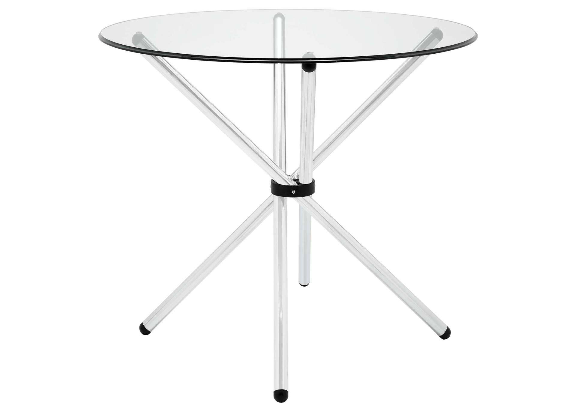 Clear Baton Round Dining Table,Modway