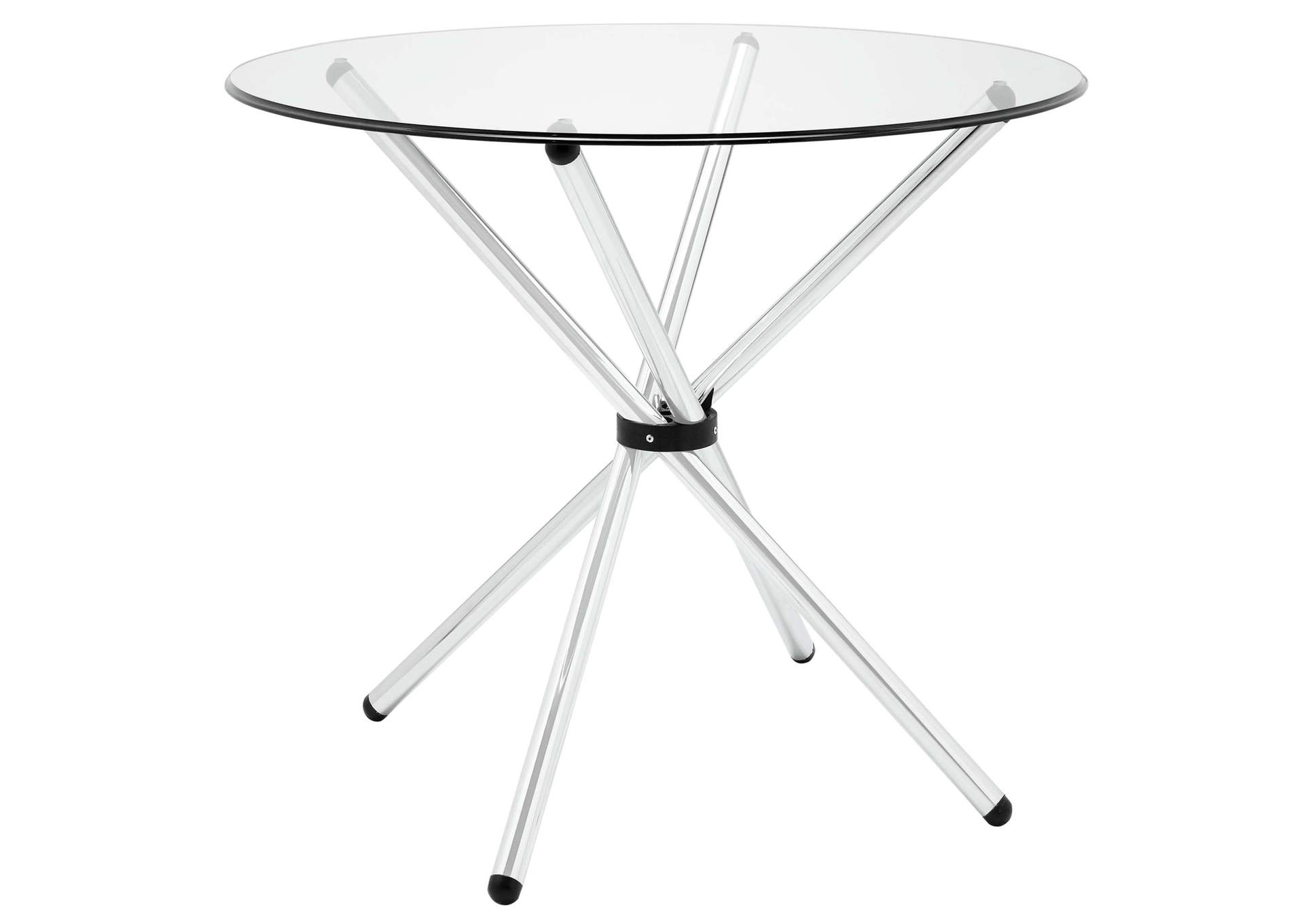 Clear Baton Round Dining Table,Modway