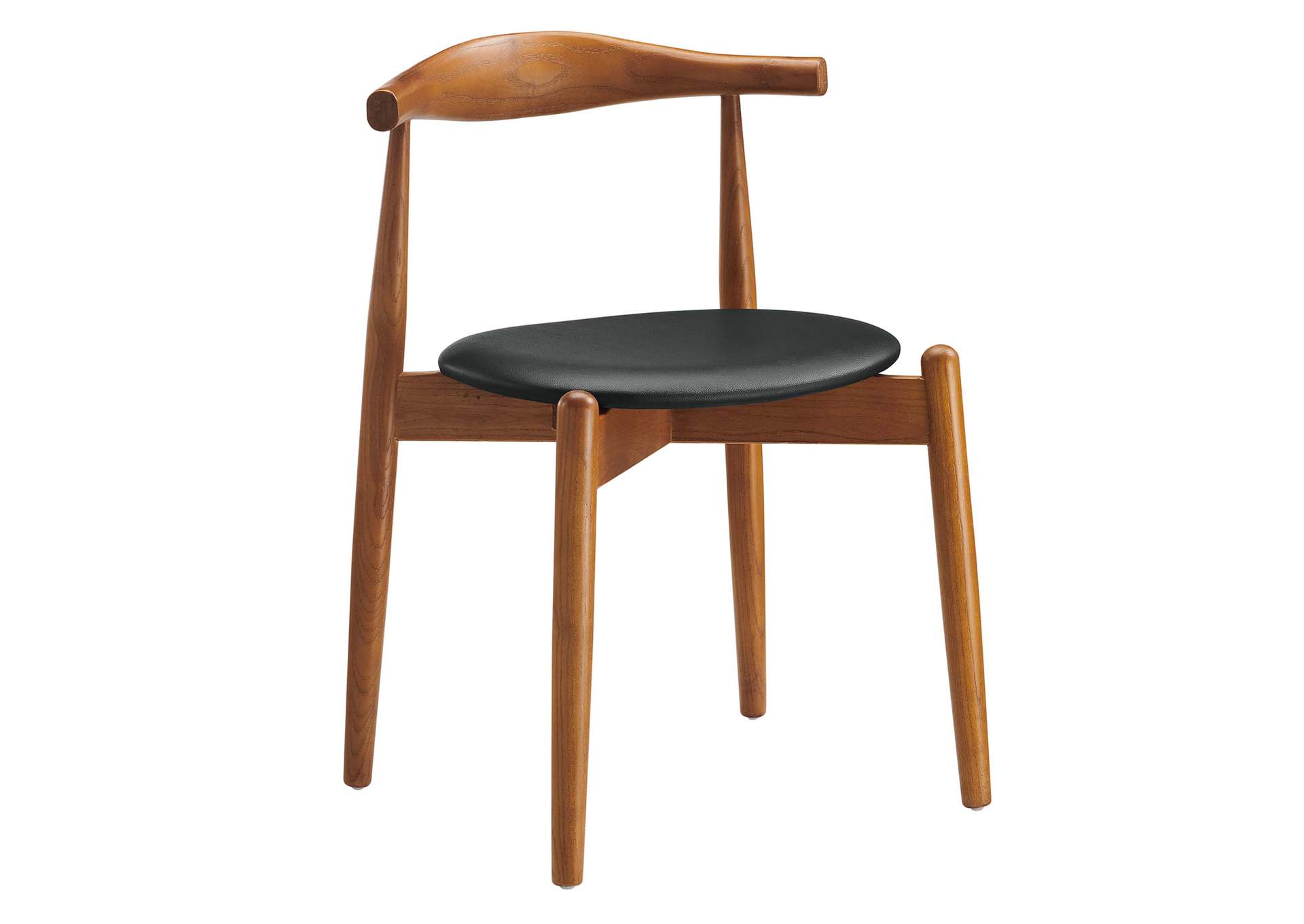 Dark Walnut Black Stalwart Dining Side Chair,Modway