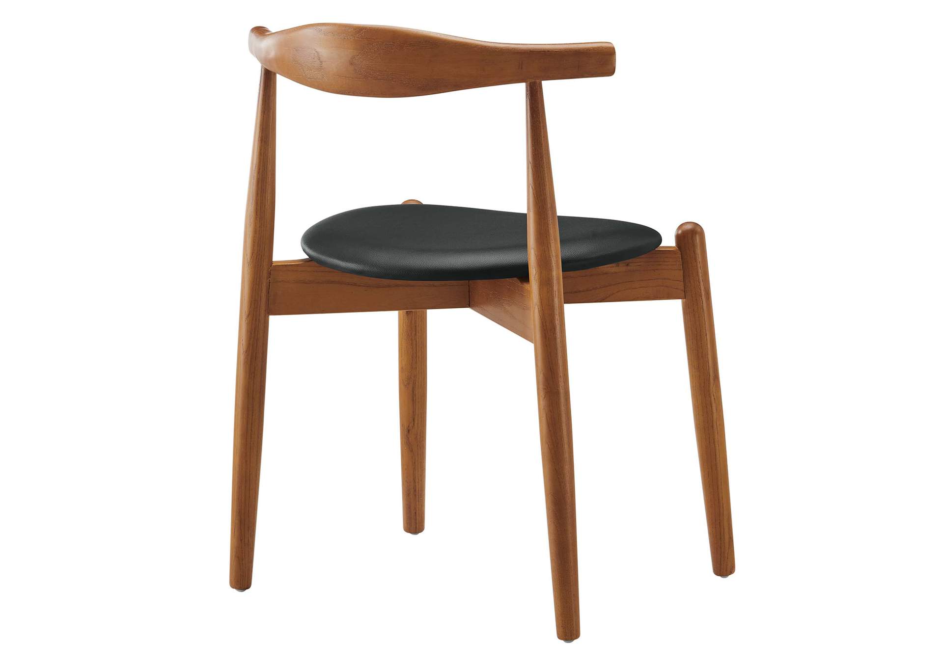 Dark Walnut Black Stalwart Dining Side Chair,Modway