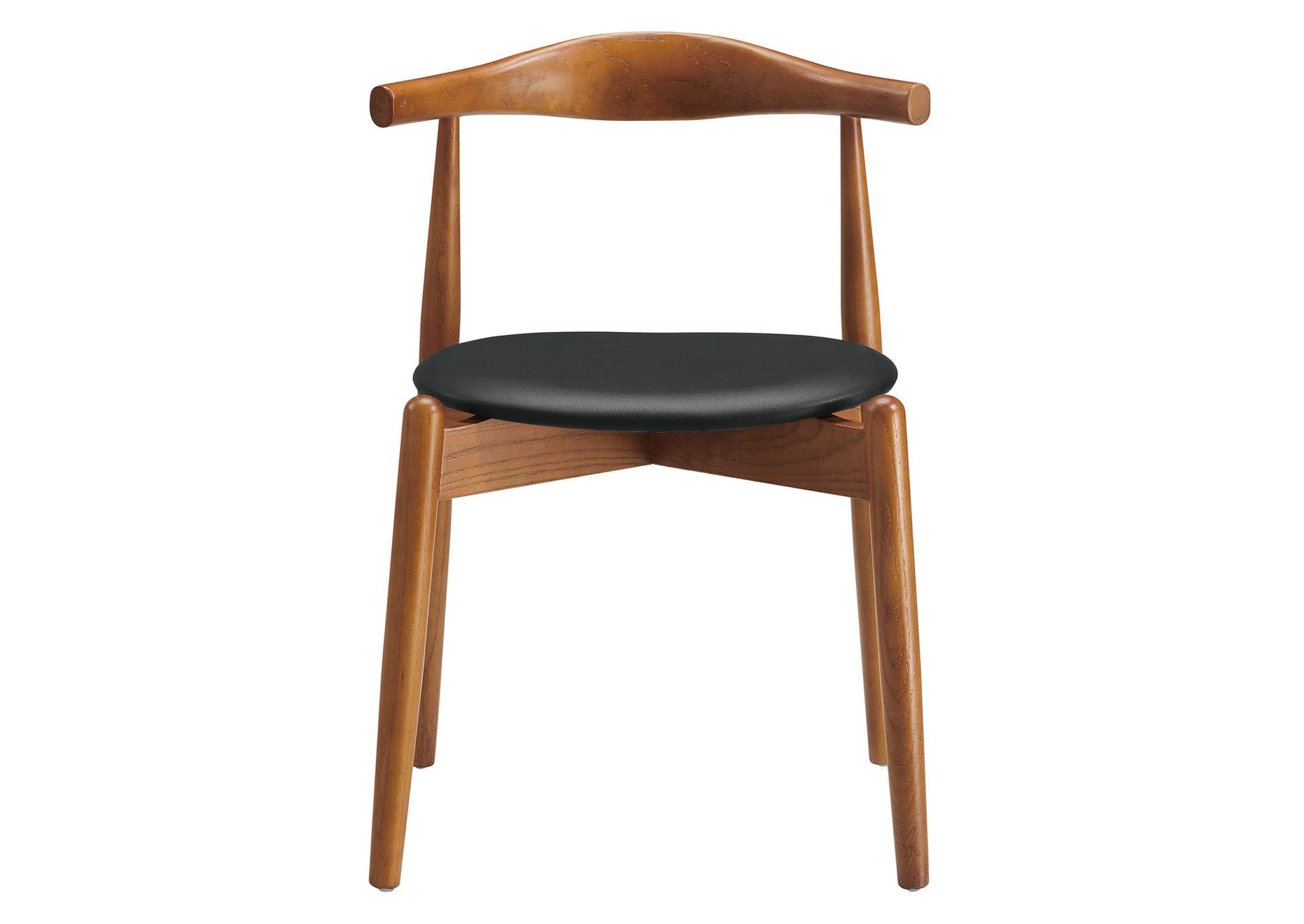 Dark Walnut Black Stalwart Dining Side Chair,Modway