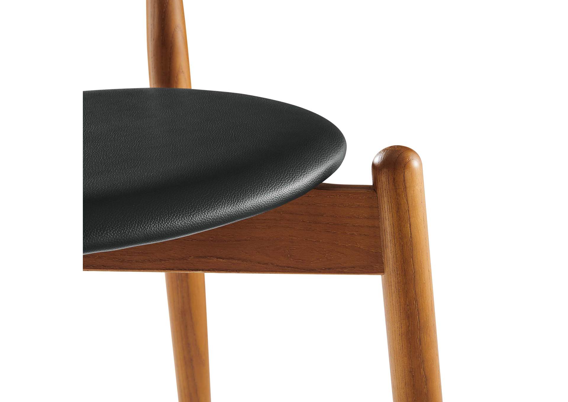 Dark Walnut Black Stalwart Dining Side Chair,Modway