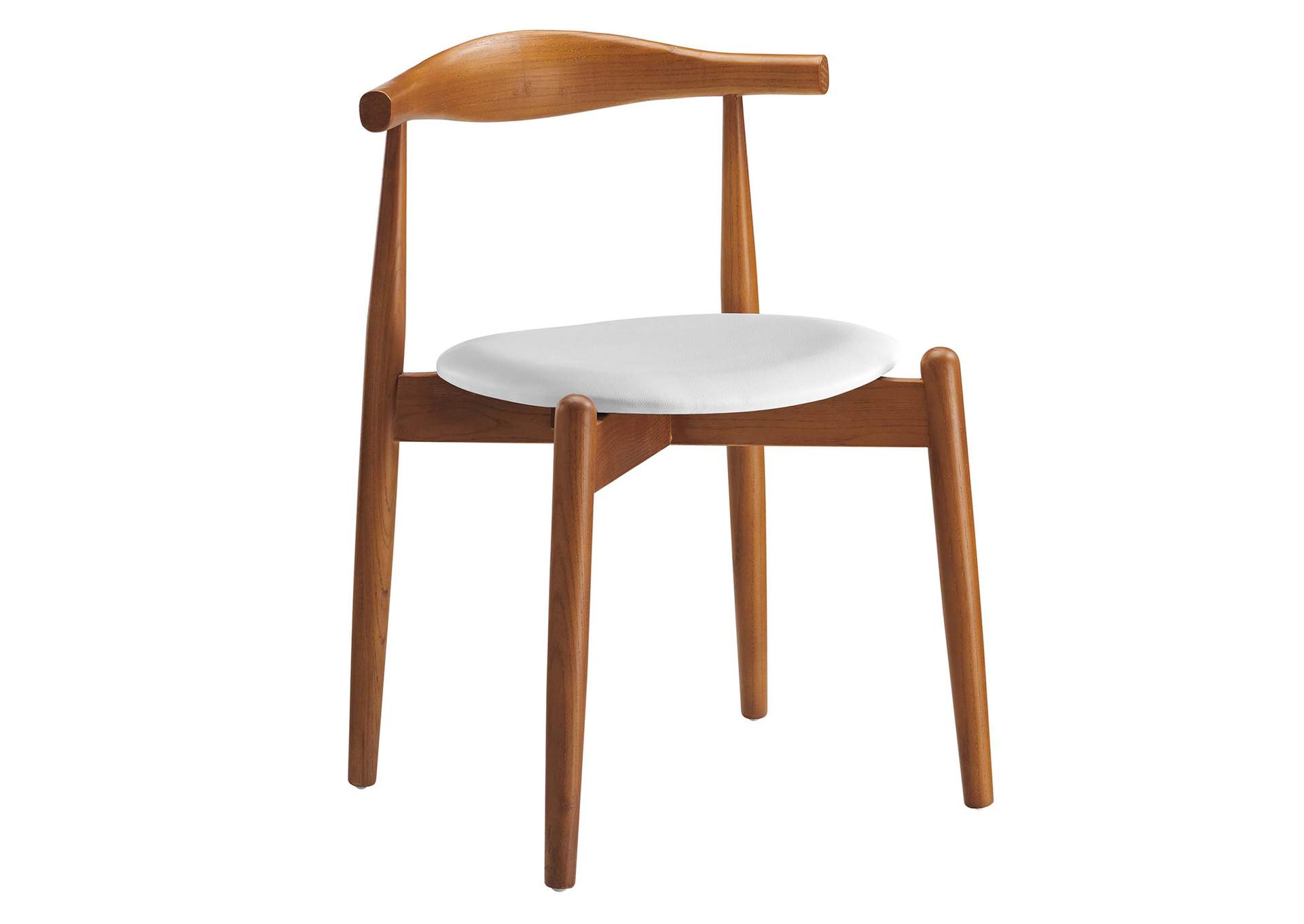 Dark Walnut White Stalwart Dining Side Chair,Modway