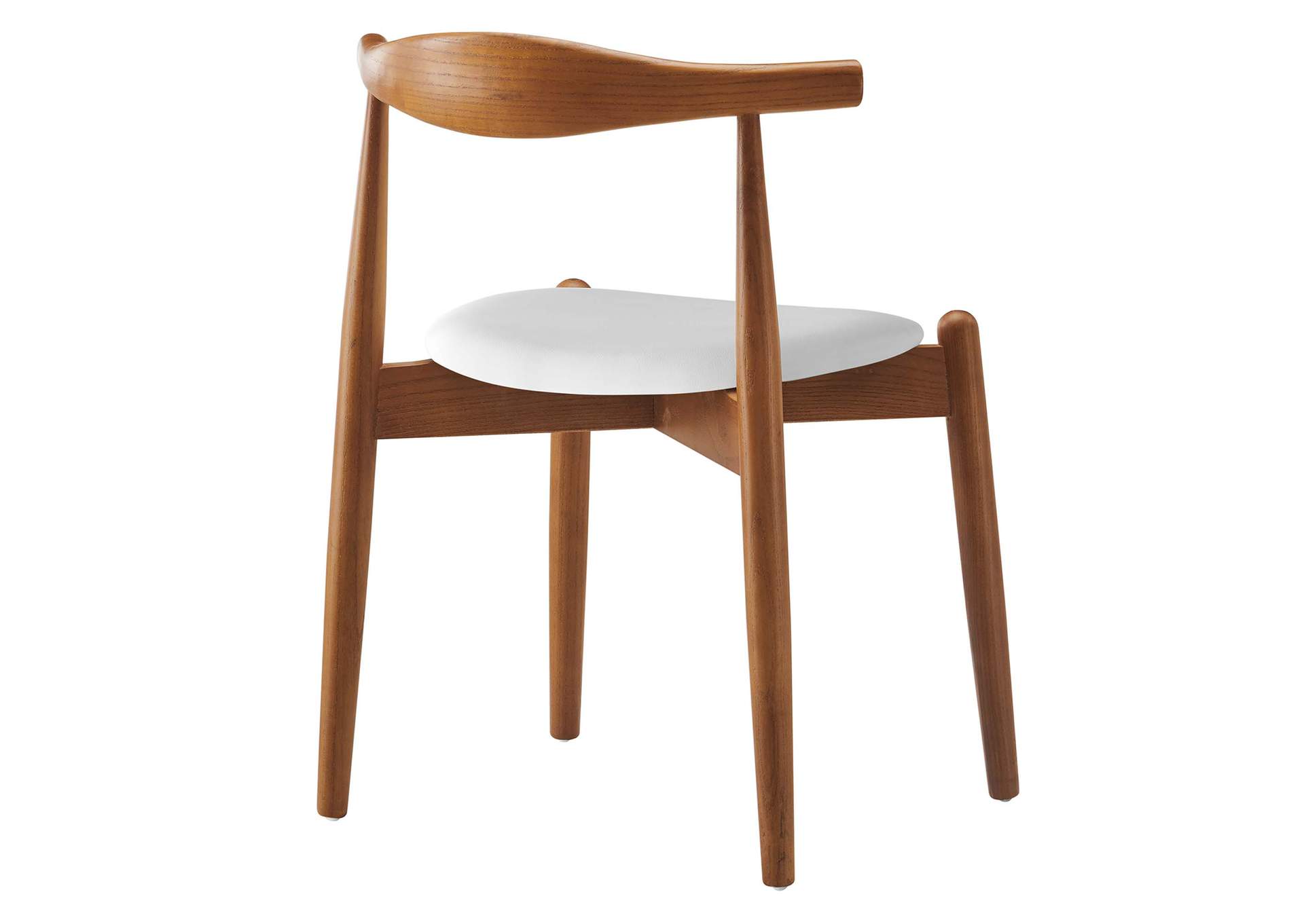 Dark Walnut White Stalwart Dining Side Chair,Modway