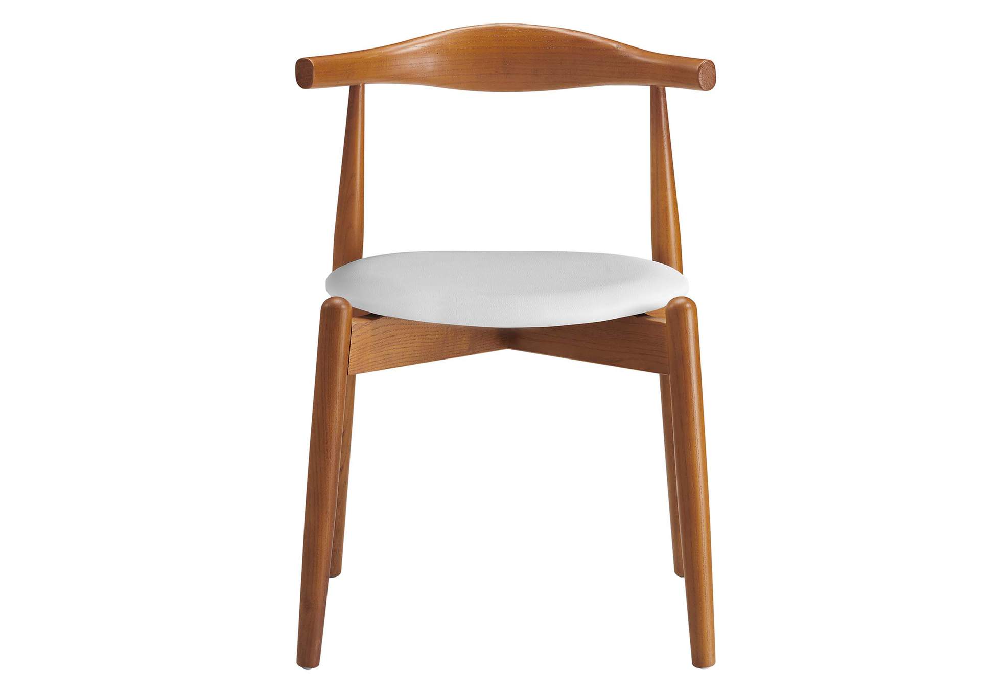 Dark Walnut White Stalwart Dining Side Chair,Modway