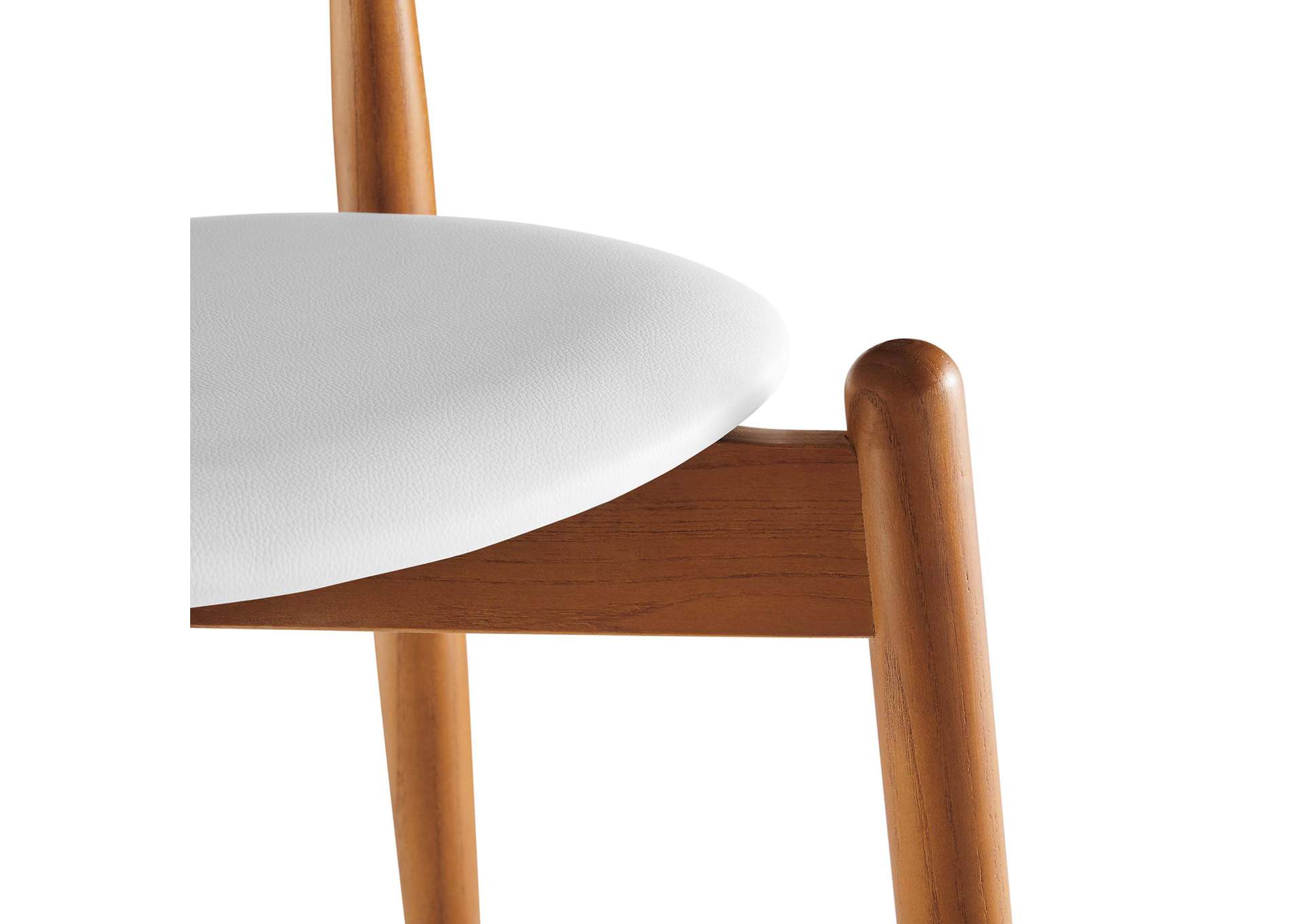 Dark Walnut White Stalwart Dining Side Chair,Modway