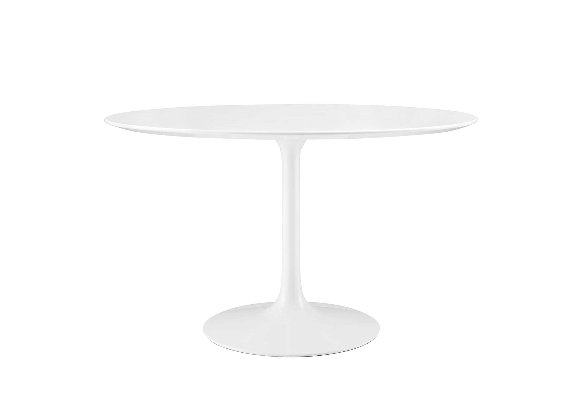 White Lippa 47" Round Wood Top Dining Table,Modway