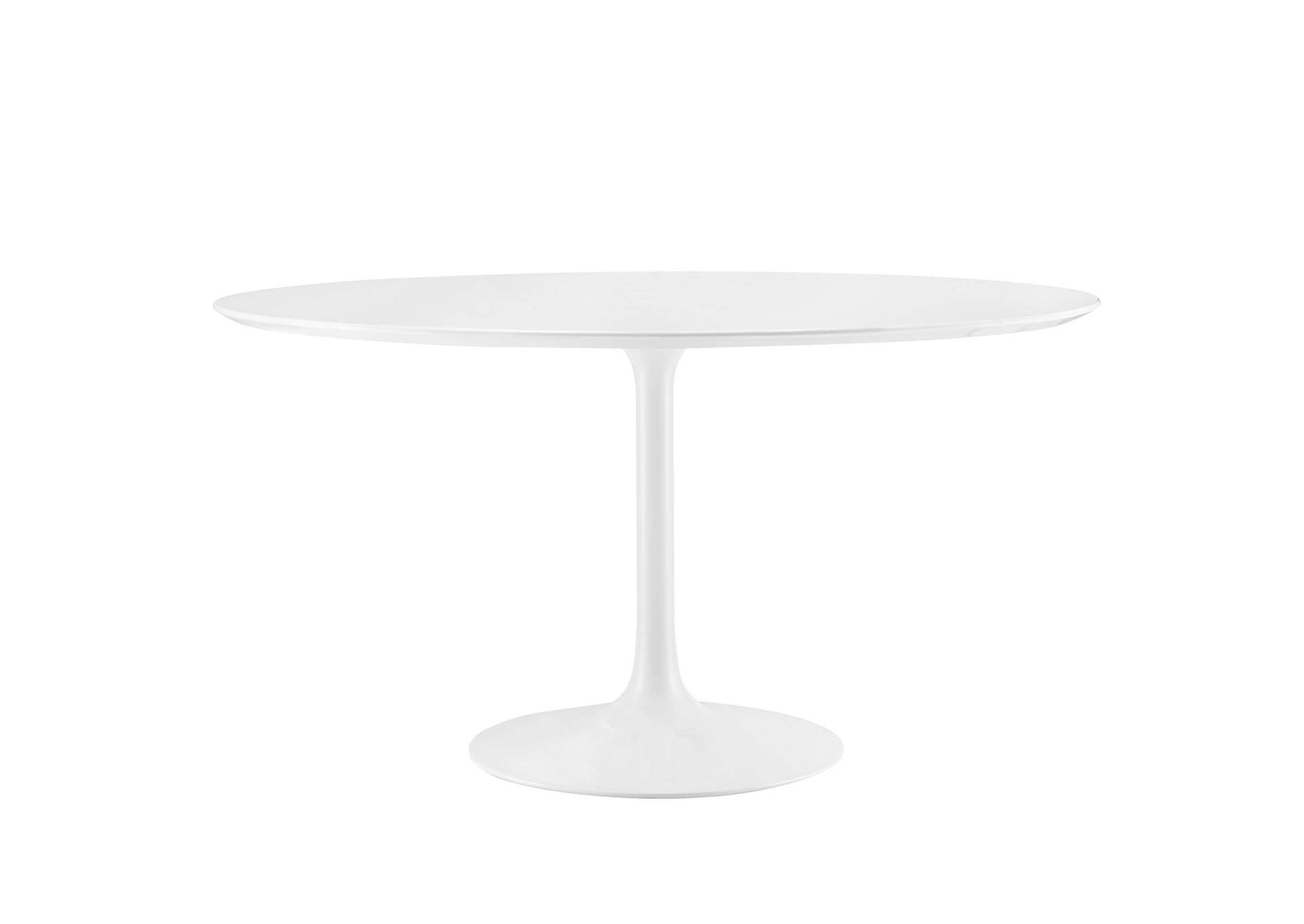 White Lippa 54" Round Wood Top Dining Table,Modway