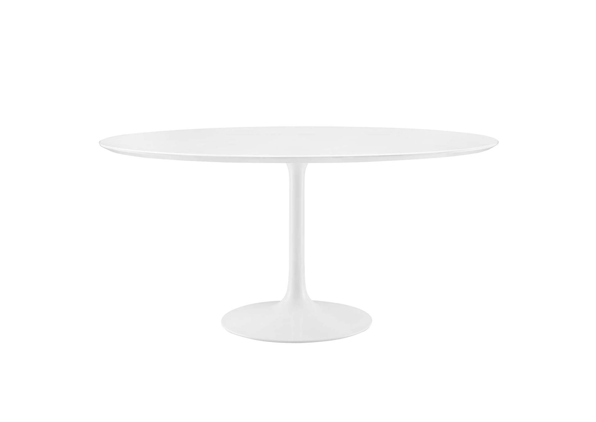 White Lippa 60" Round Wood Top Dining Table,Modway