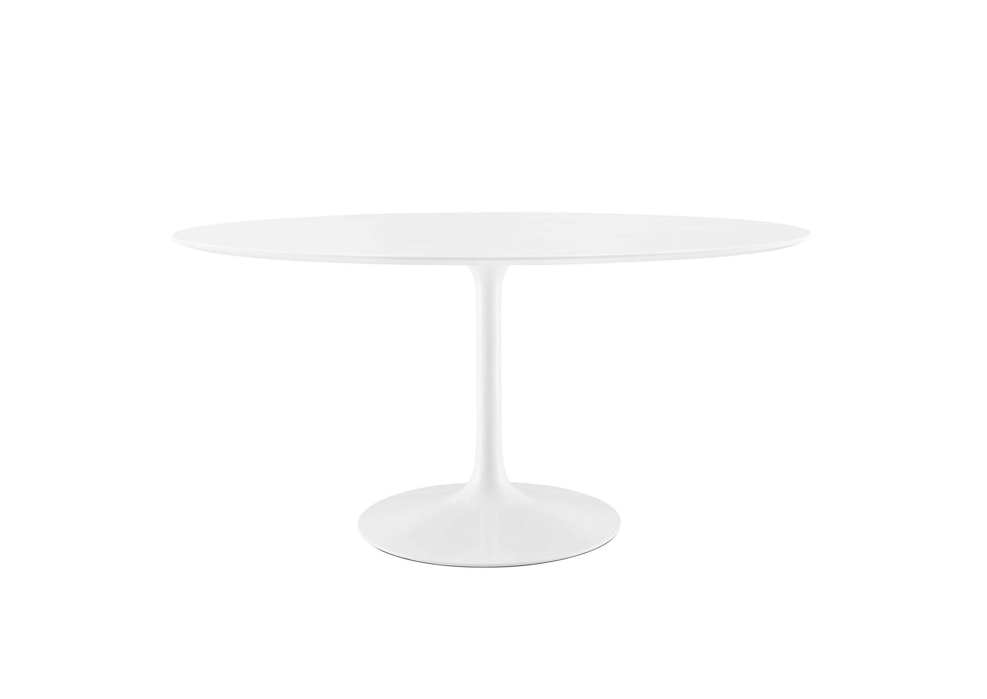 White Lippa 60" Oval Wood Top Dining Table,Modway