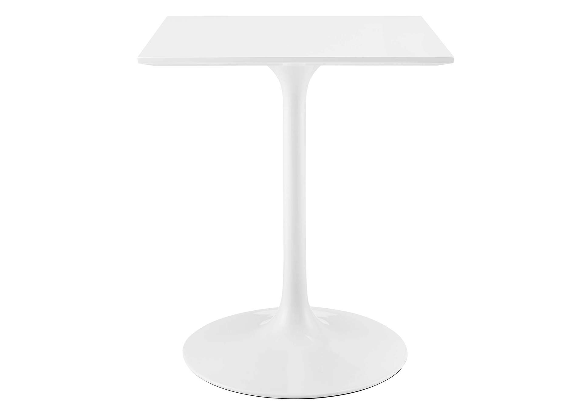 White Lippa 24" Square Wood Top Dining Table,Modway