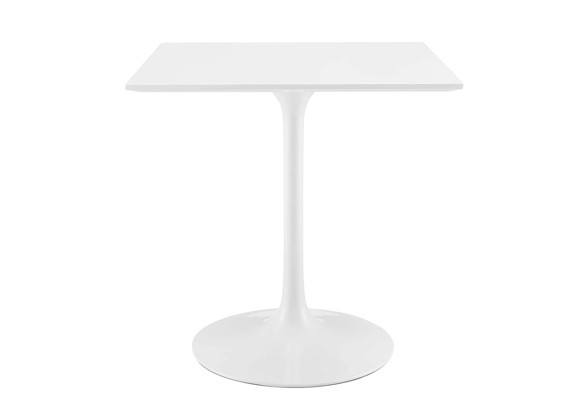 White Lippa 28" Square Wood Top Dining Table,Modway