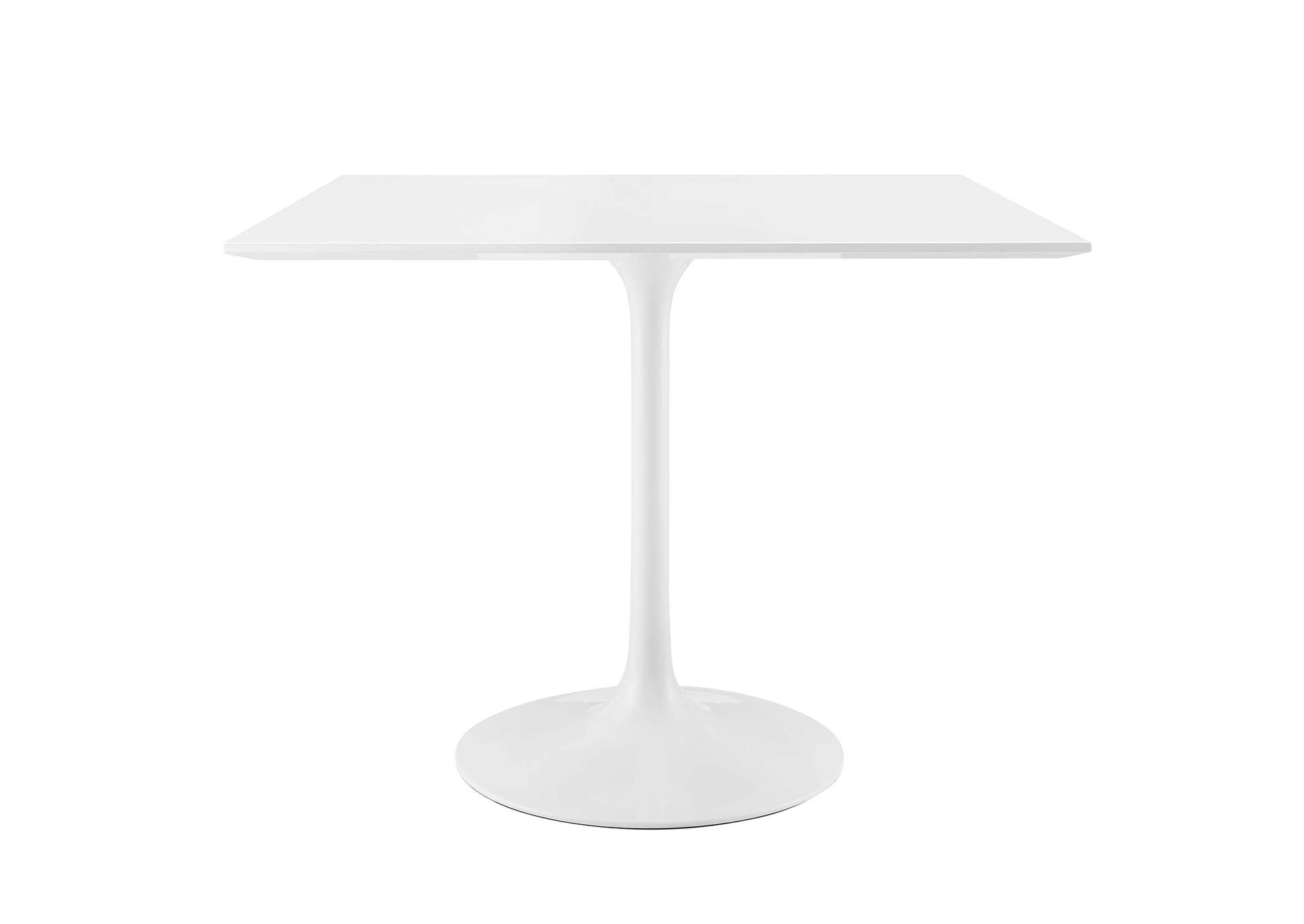 White Lippa 36" Square Wood Top Dining Table,Modway