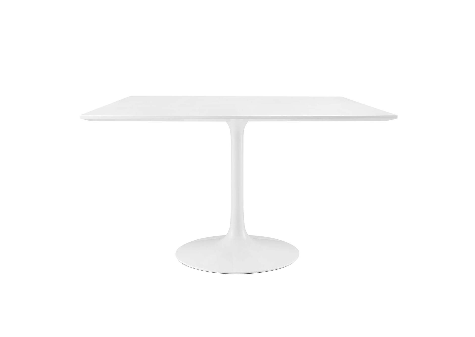 White Lippa 47" Square Wood Top Dining Table,Modway