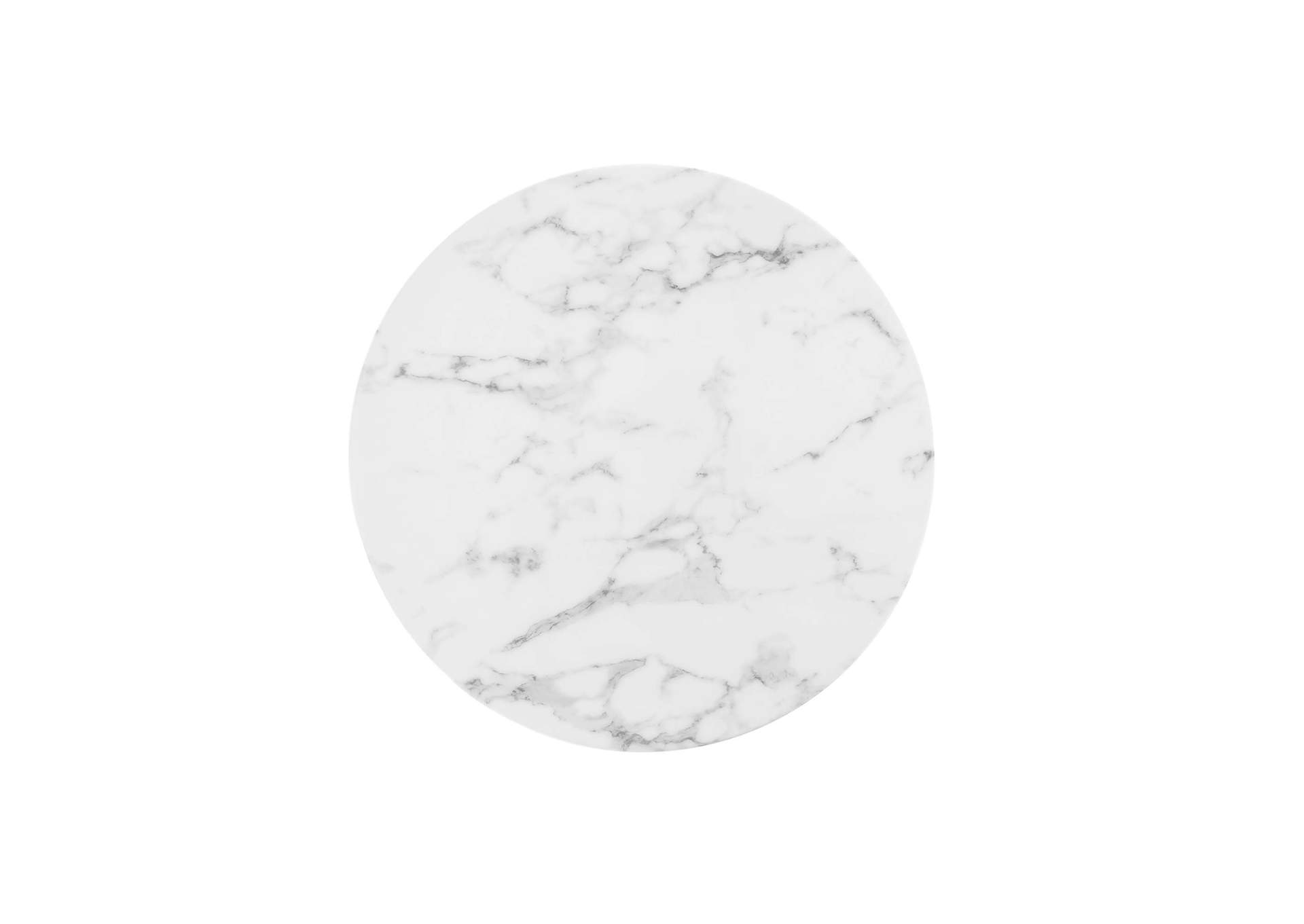 White Lippa 28" Round Artificial Marble Dining Table,Modway