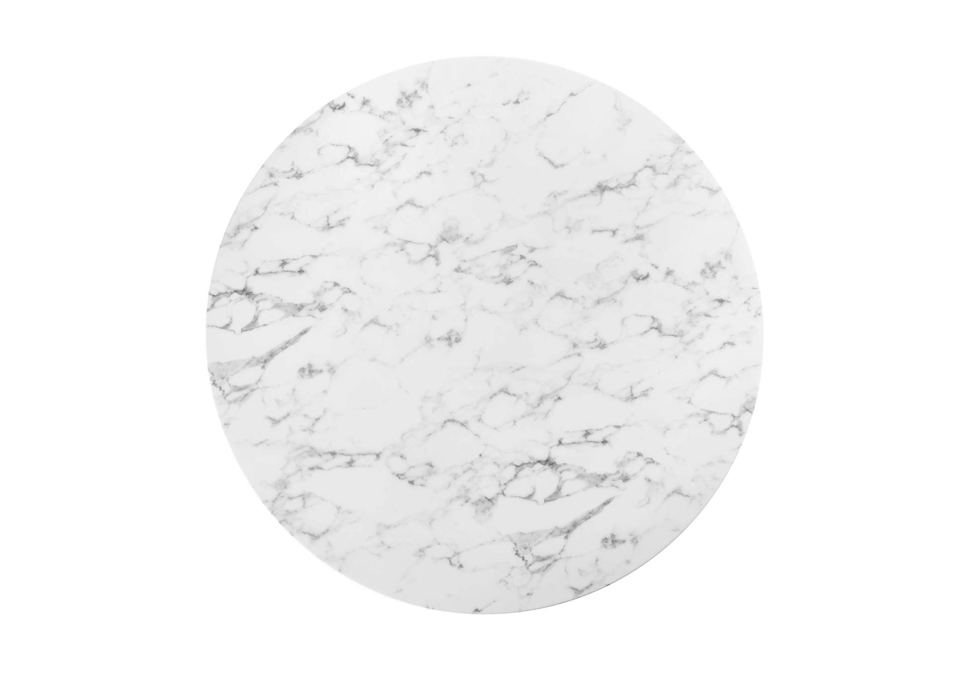 White Lippa 54" Round Artificial Marble Dining Table,Modway