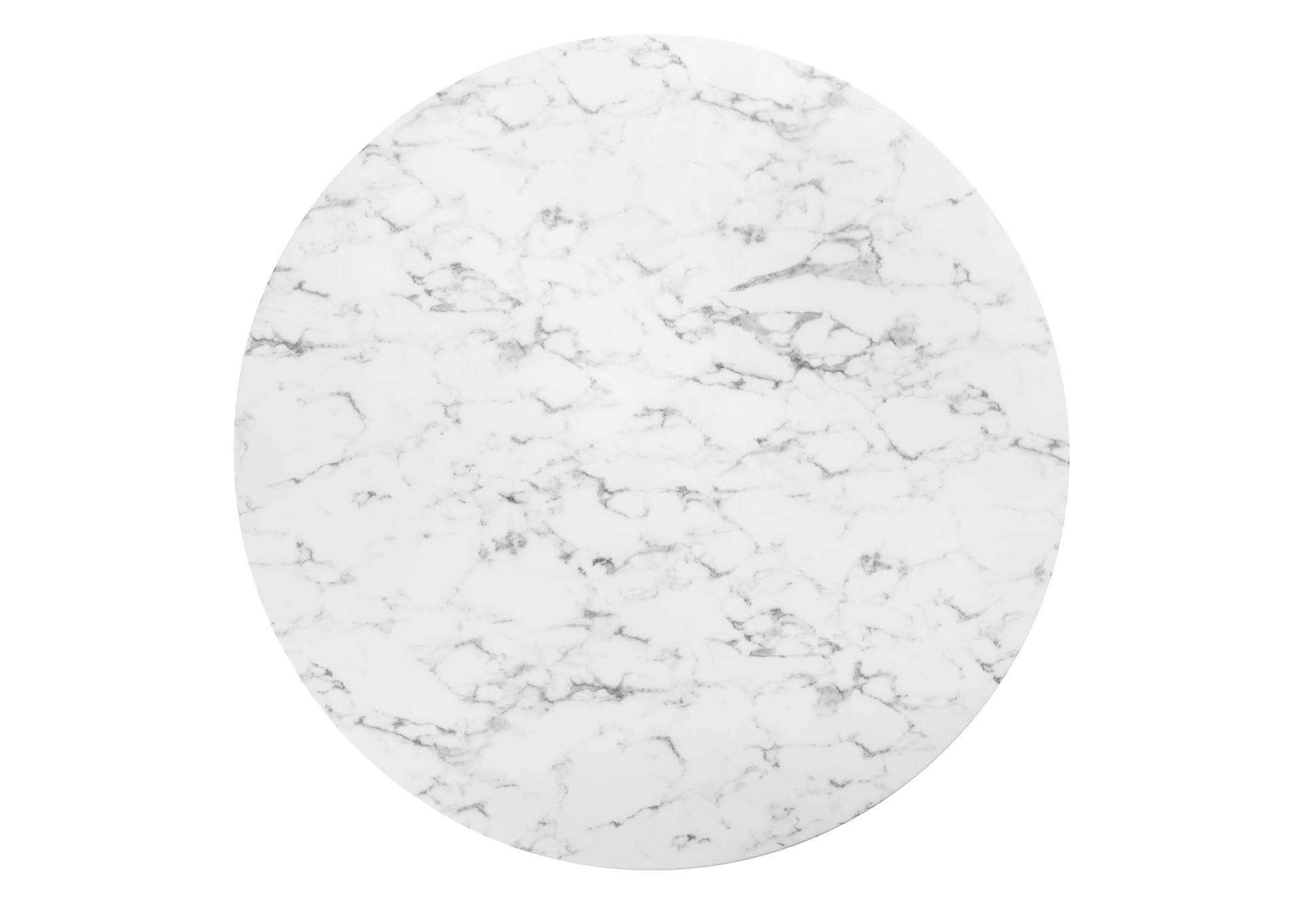 White Lippa 60" Round Artificial Marble Dining Table,Modway