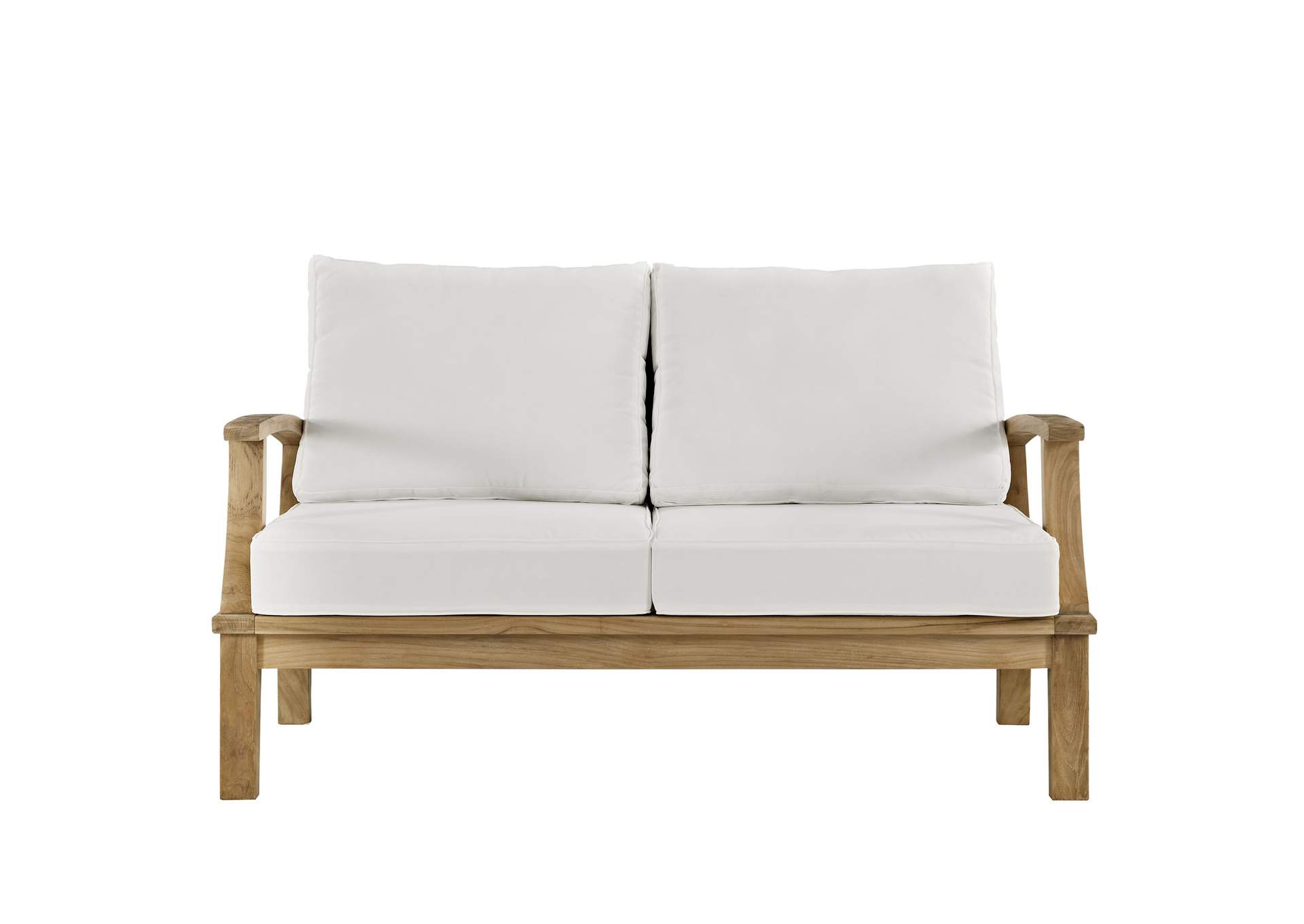 Natural White Marina Outdoor Patio Teak Loveseat,Modway