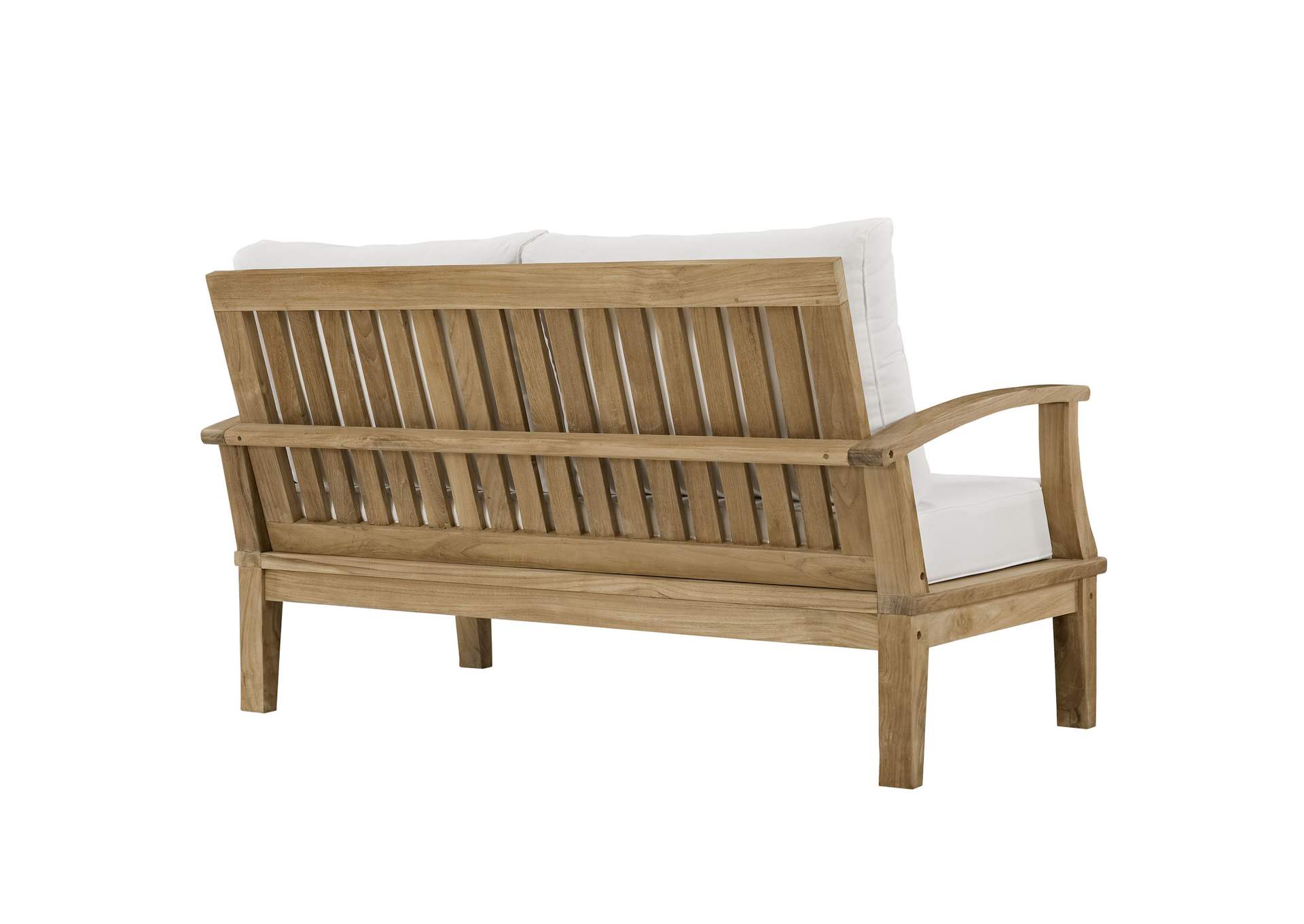 Natural White Marina Outdoor Patio Teak Loveseat,Modway