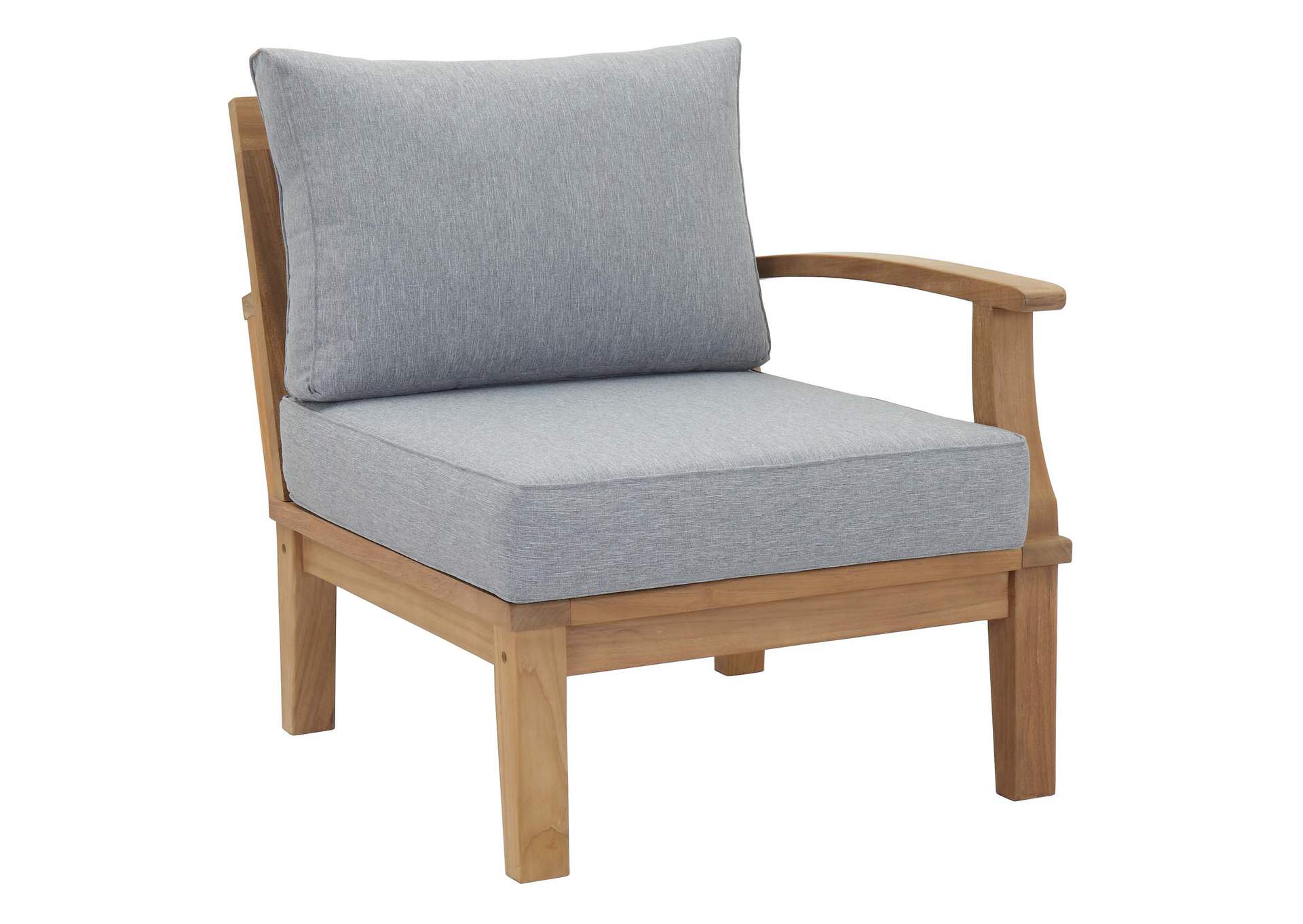 Natural Gray Marina Outdoor Patio Teak Right-Facing Sofa,Modway