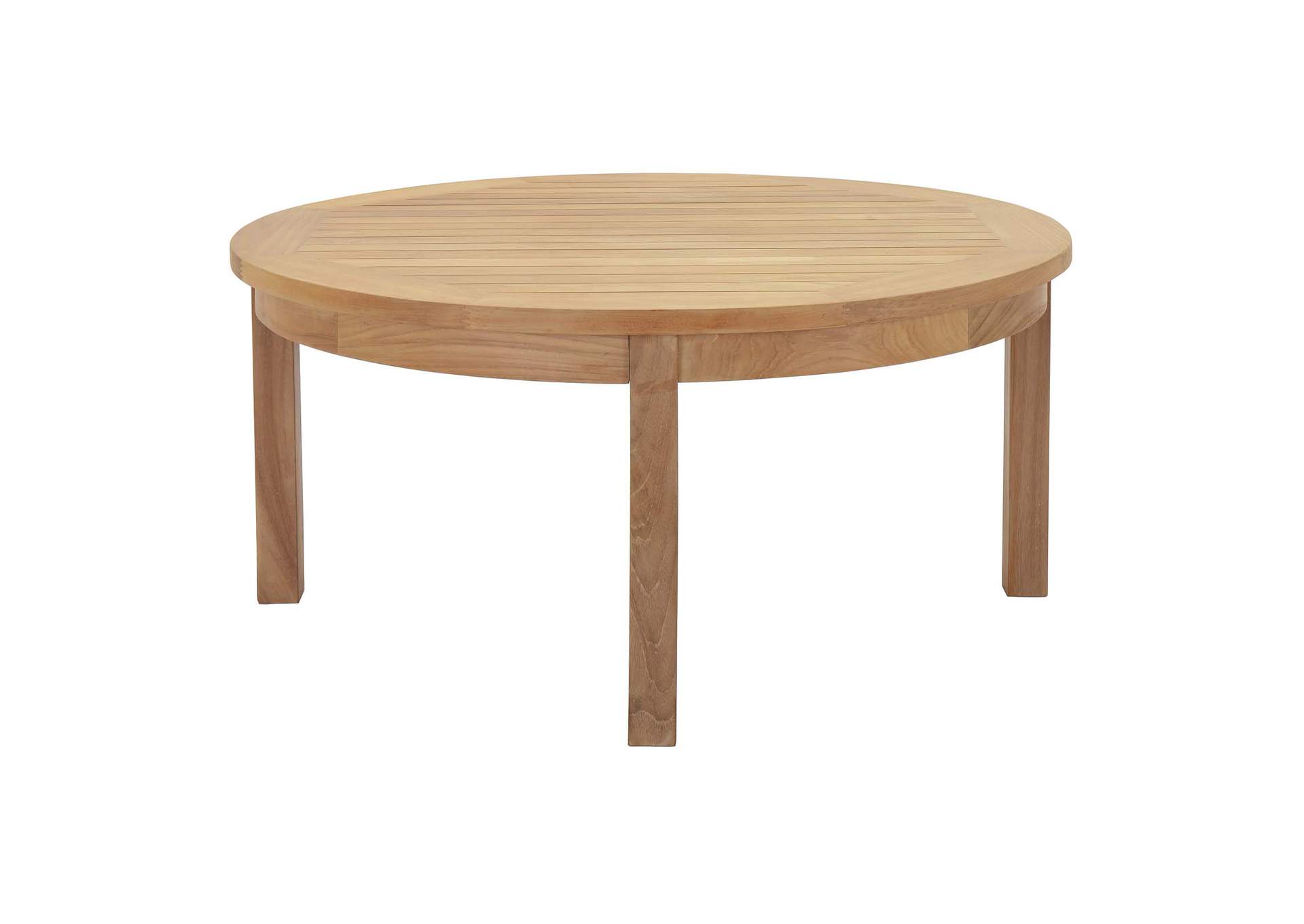 Natural Marina Outdoor Patio Teak Round Coffee Table,Modway