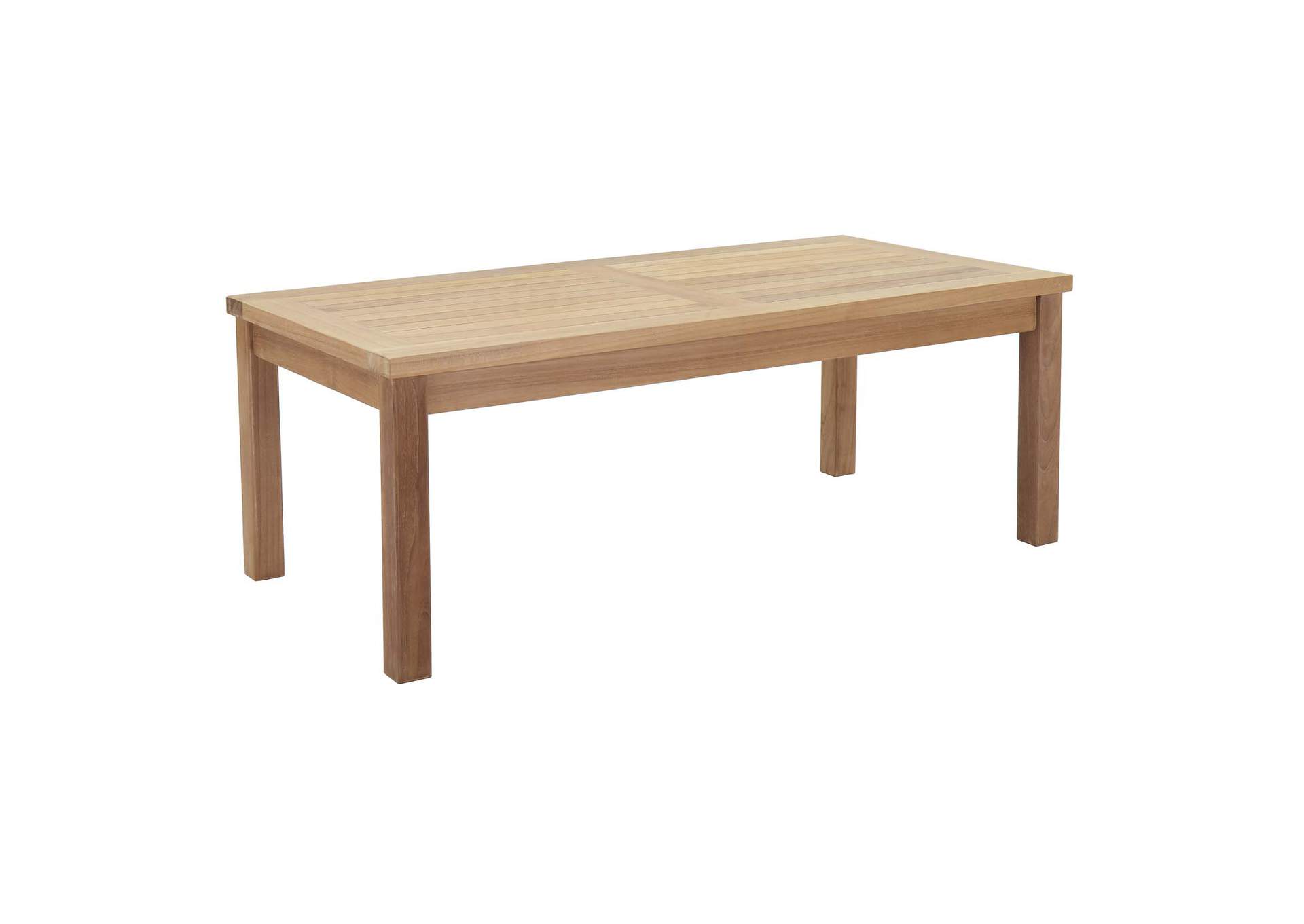 Natural Marina Outdoor Patio Teak Rectangle Coffee Table,Modway