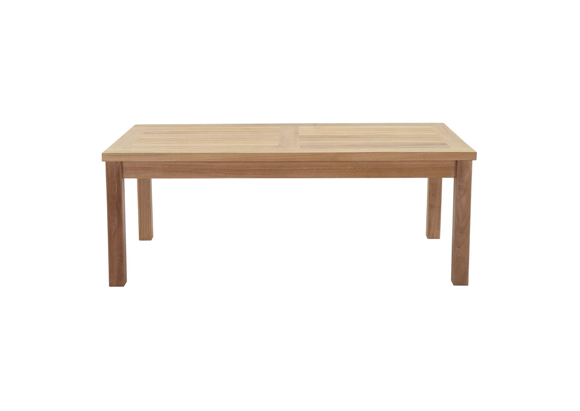 Natural Marina Outdoor Patio Teak Rectangle Coffee Table,Modway