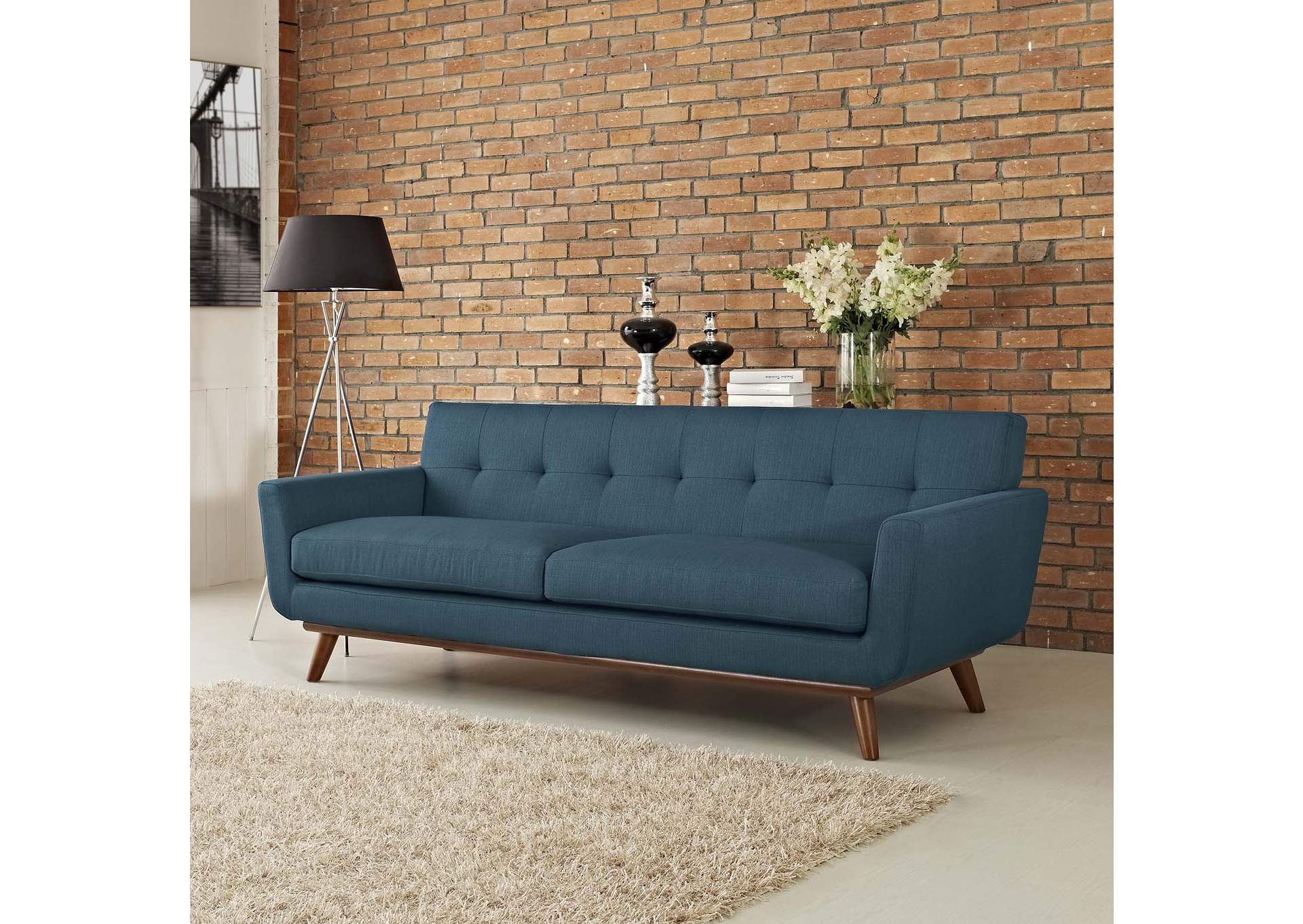 Azure Engage Upholstered Fabric Sofa,Modway