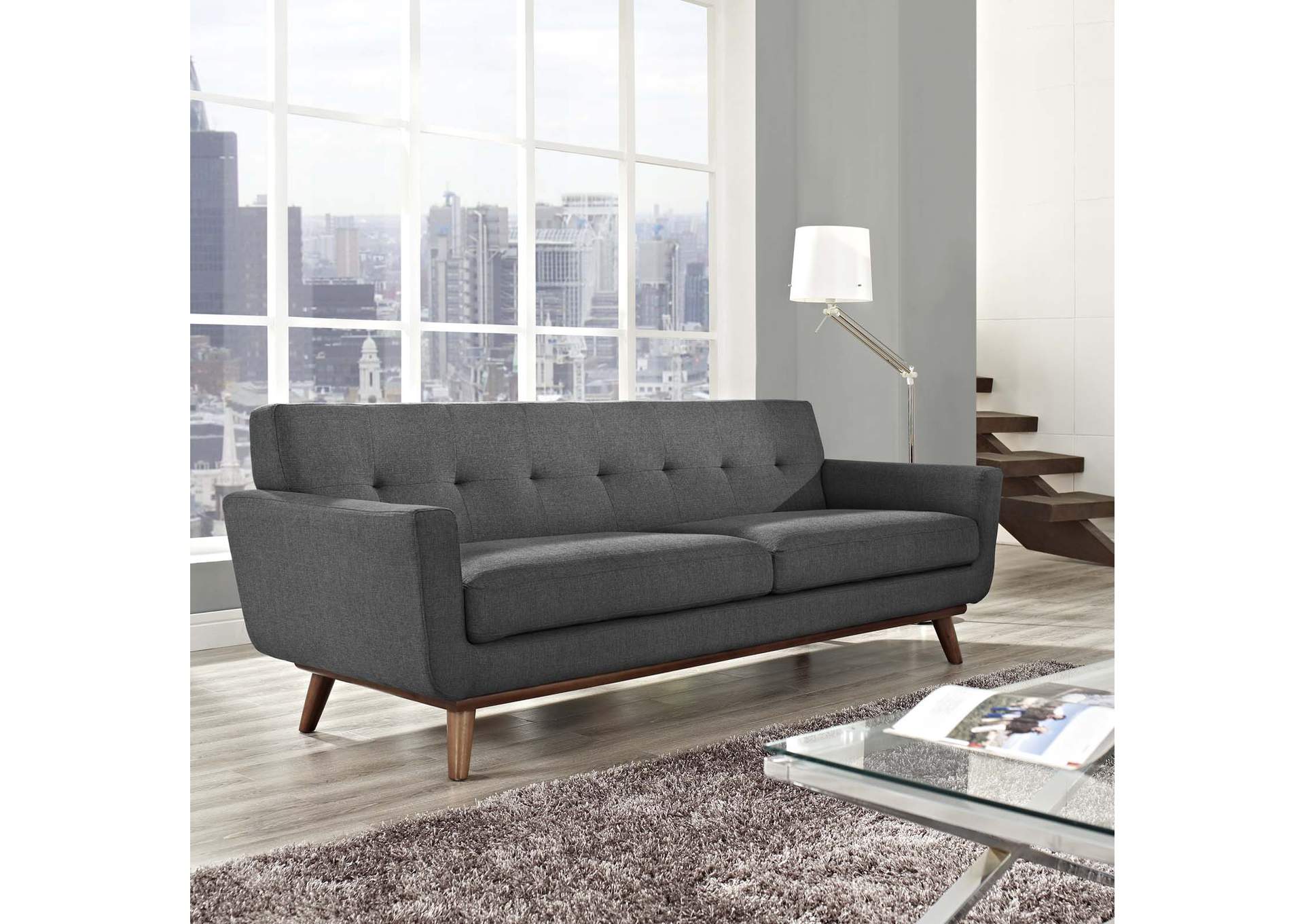 Gray Engage Upholstered Fabric Sofa,Modway