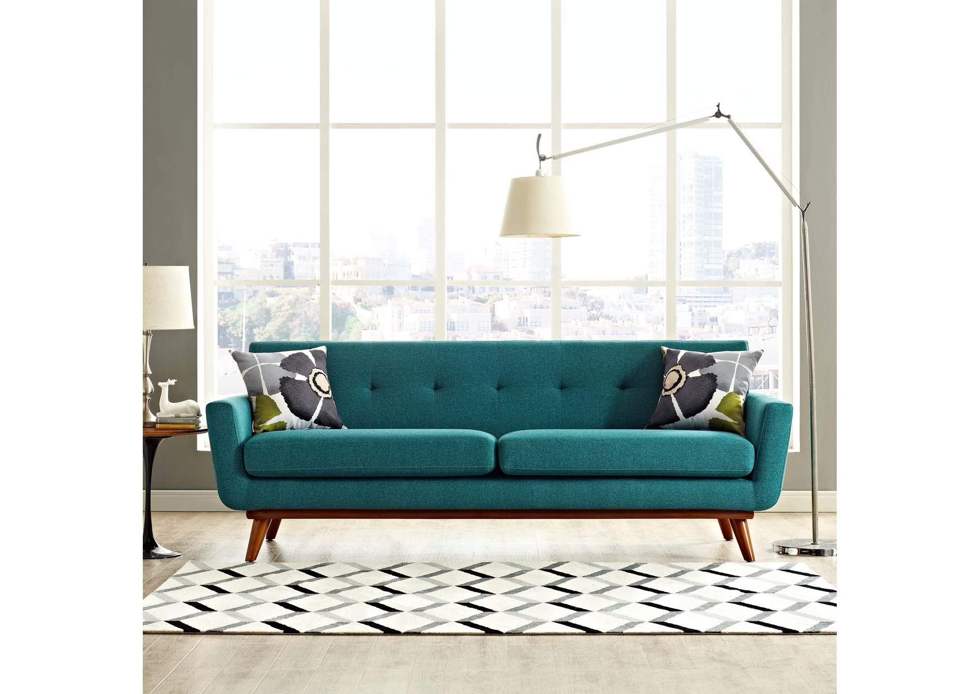 Teal Engage Upholstered Fabric Sofa,Modway