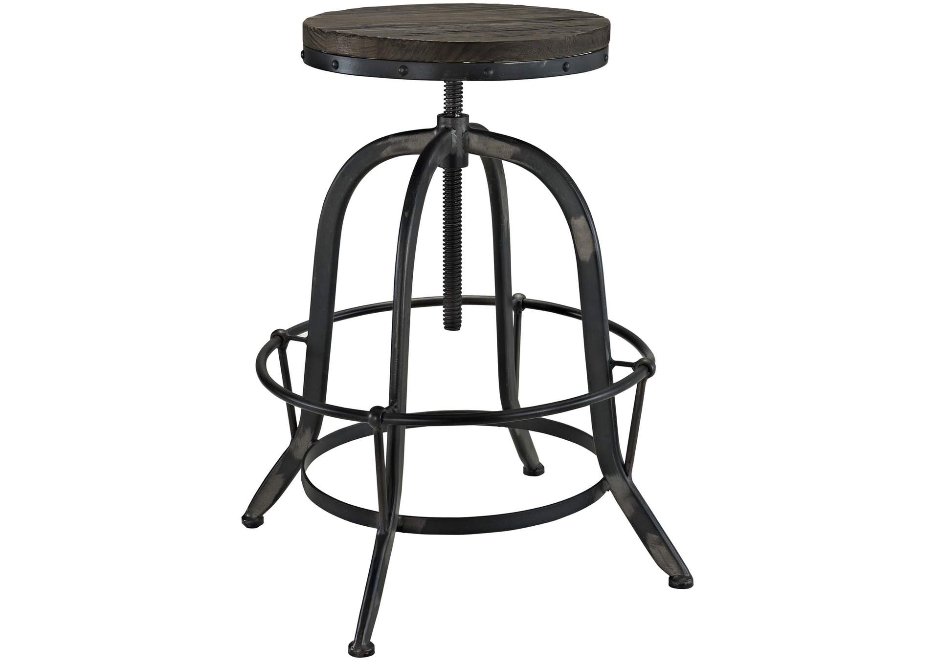 Black Collect Wood Top Bar Stool,Modway