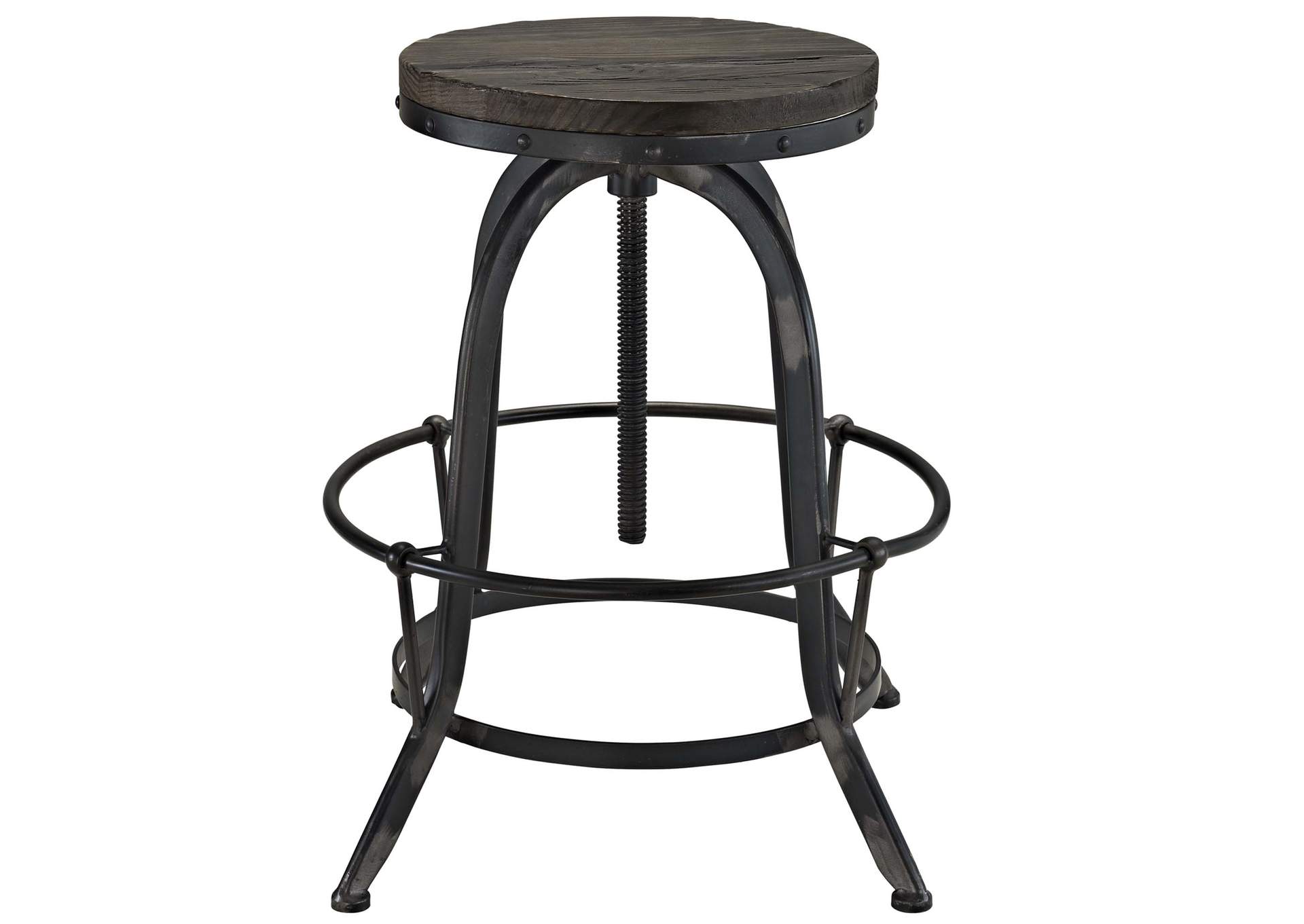 Black Collect Wood Top Bar Stool,Modway