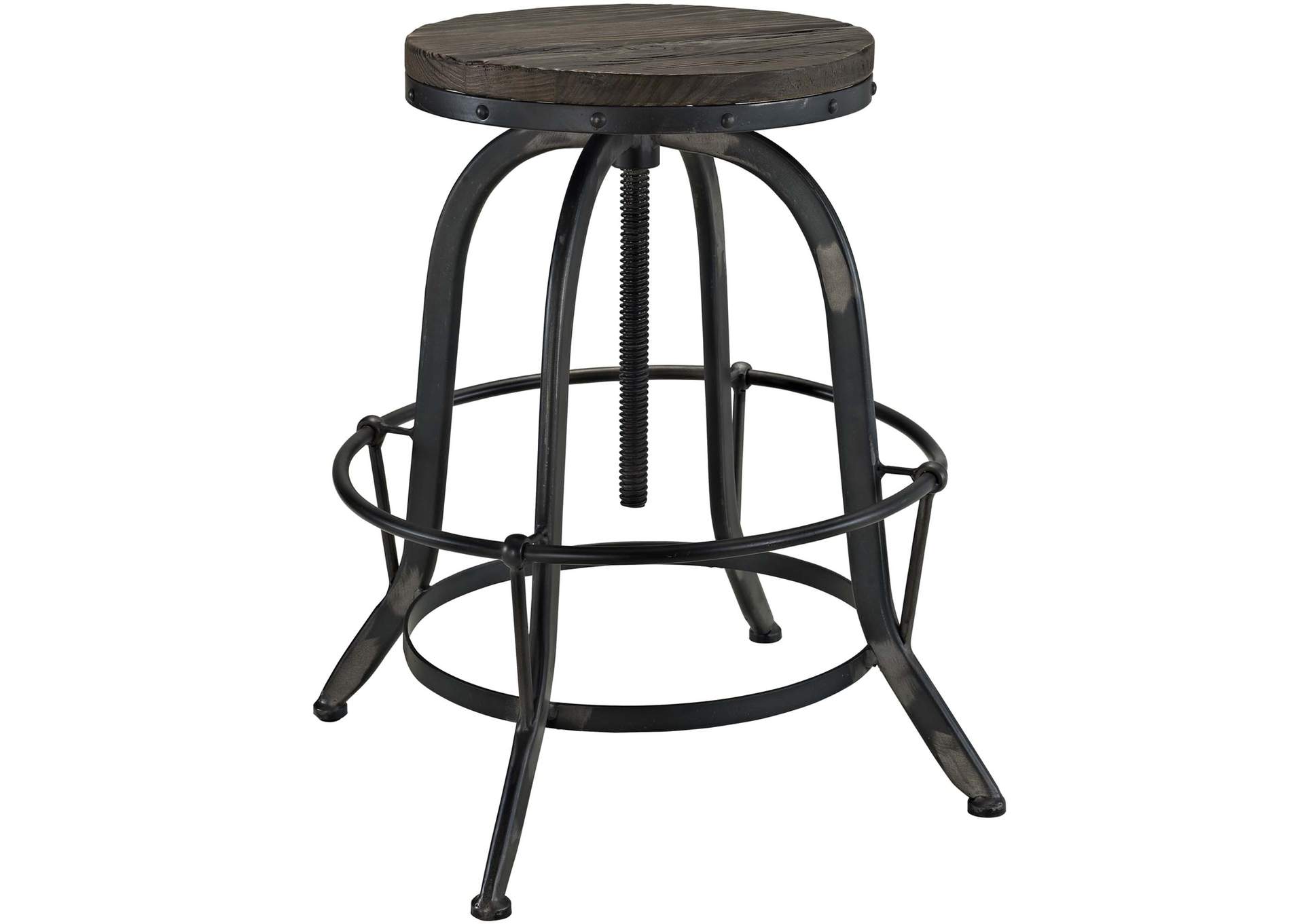 Black Collect Wood Top Bar Stool,Modway