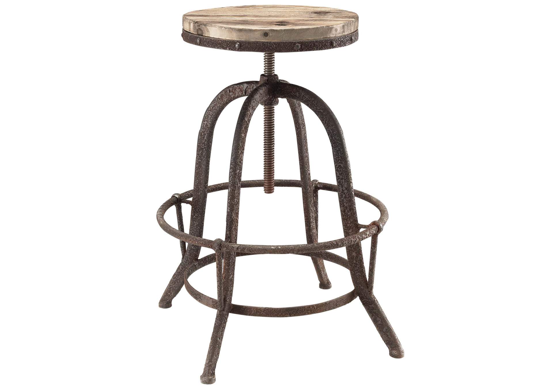 Brown Collect Wood Top Bar Stool,Modway